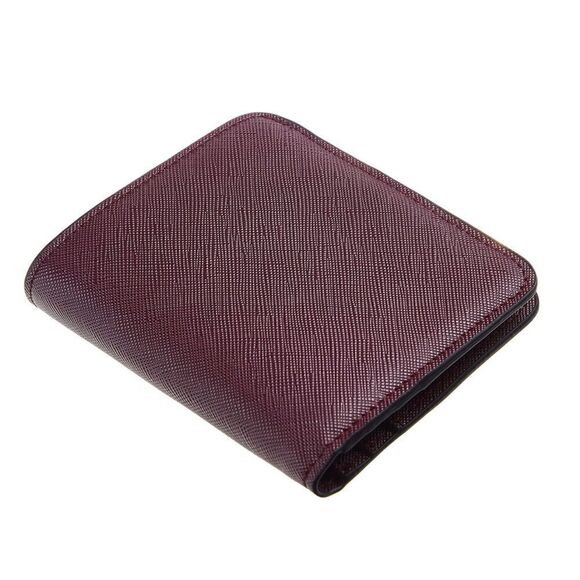 Wine Red Leather Compact Wallet - Picture 4 of 5